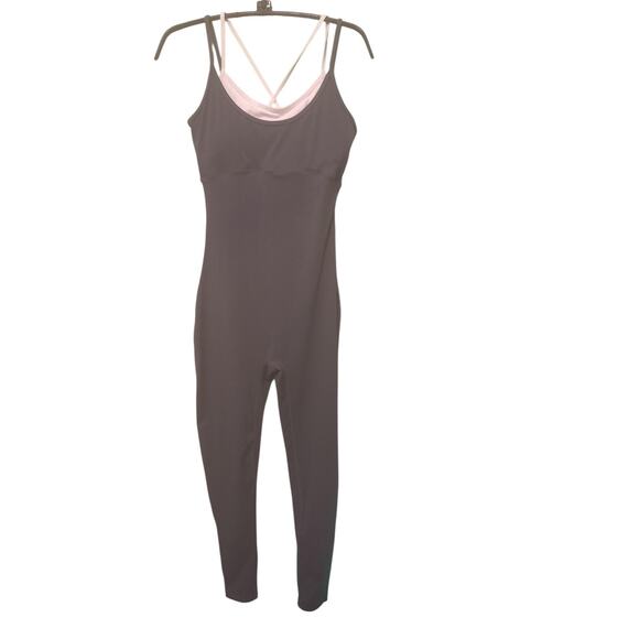 Jumpsuit Womens Medium One Piece Blue Strappy Activewear Yoga Suit - Picture 1 of 1